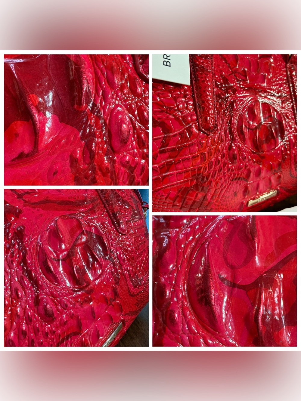 Brahmin NWT Sm Finley - Red Flare - Metallic - Front EYE -Feminine -Bold - Picture 9 of 16